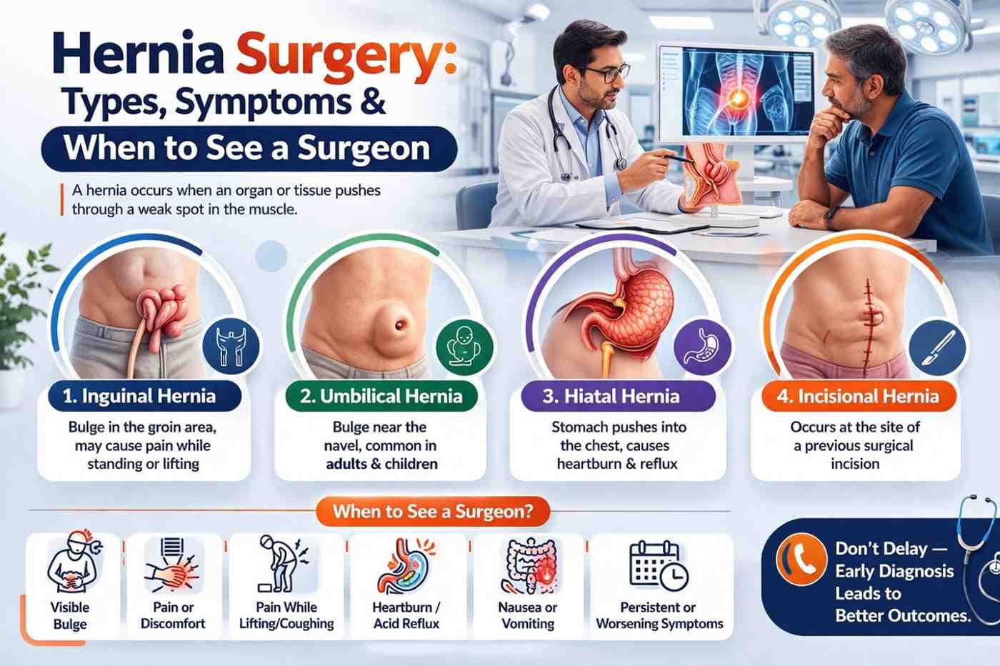 Hernia Surgery: Types, Symptoms & When to See a Surgeon | Jigyasa Hospital Moradabad