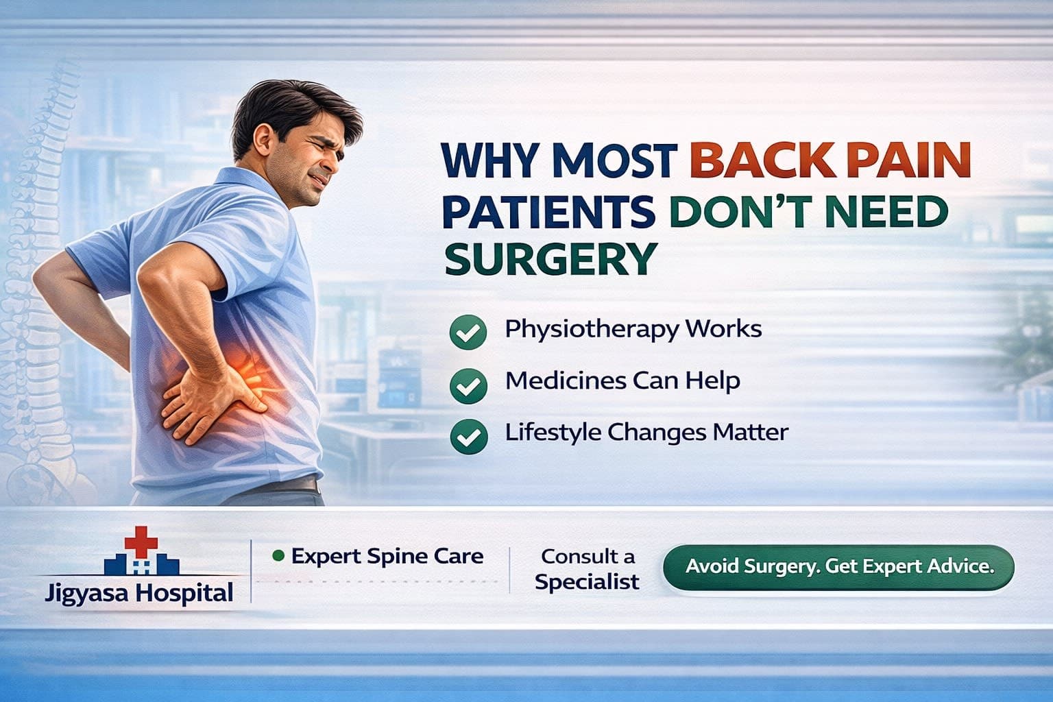 Why Most Back Pain Patients in Moradabad Don't Need Surgery | Jigyasa Hospital